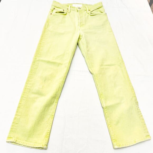 Mother Superior The Tomcat The Devil May Care Green Denim Jeans Size 27 - Picture 2 of 10